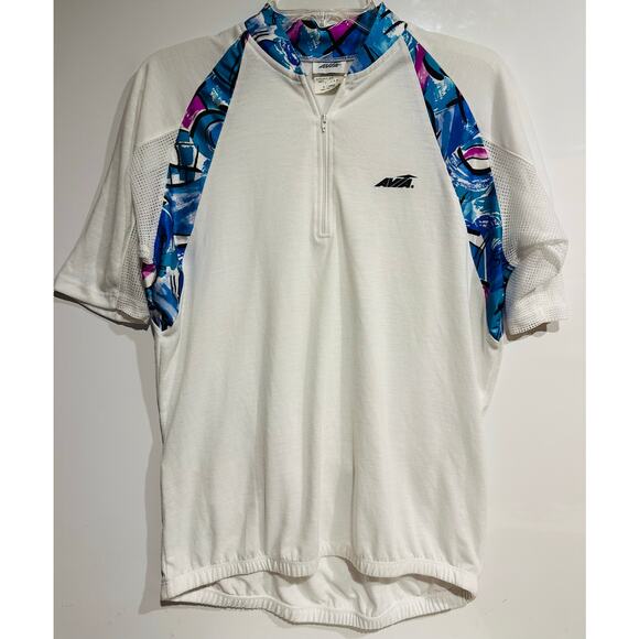 AVIA Cycling Jersey Womens XL white  Short Sleeve 1/4 Zip Ladies Biking Cycling - Picture 1 of 7